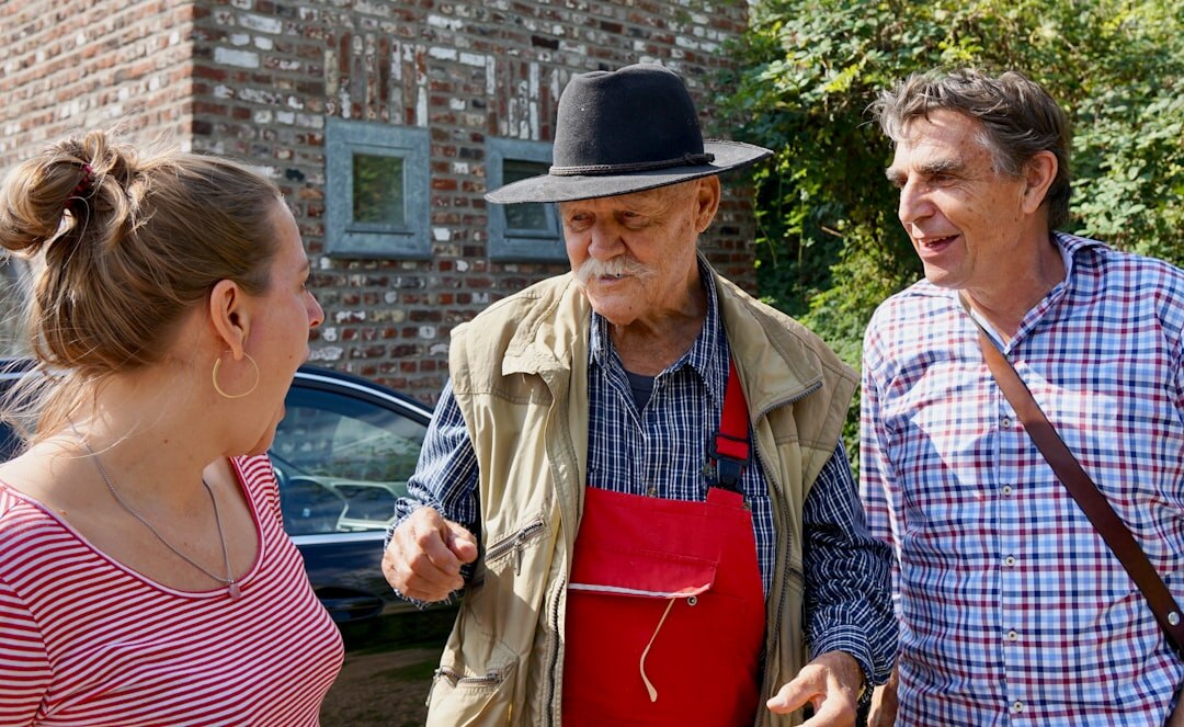 elderly neighbor sharing story