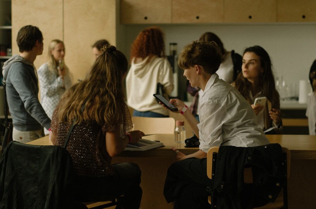 group of diverse people talking