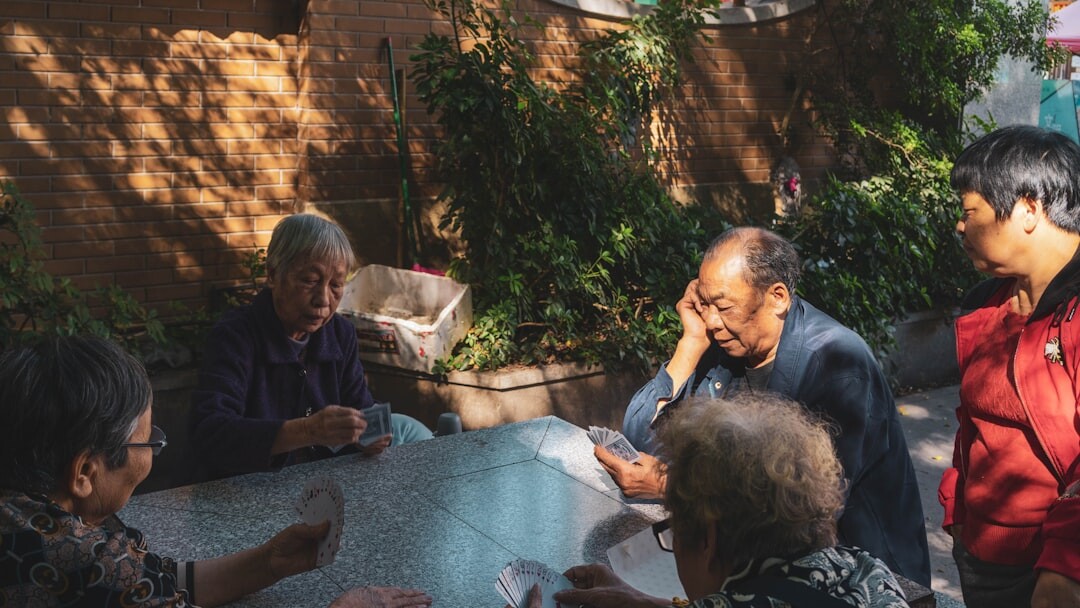 elderly neighbor sharing story